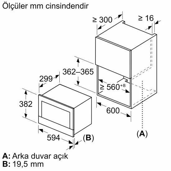 Serie 8 Built-In Microwave with grill Siyah