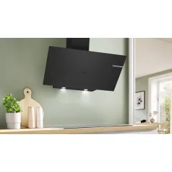 Serie 6 Duvar Tipi Davlumbaz 90 cm Siyah Cam, Siyah