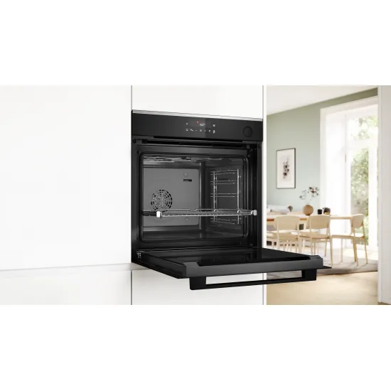 Series 4 Built-in oven with added steam function 60 x 60 cm Black