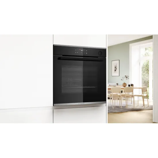 Series 4 Built-in oven with added steam function 60 x 60 cm Black