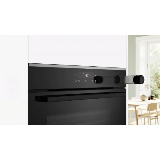 Series 4 Built-in oven with added steam function 60 x 60 cm Black