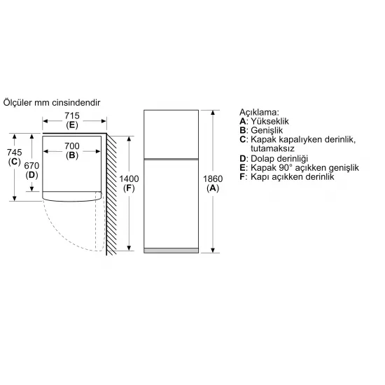 Serie 4 Üstten Donduruculu Buzdolabı 186 x 70 cm Kolay temizlenebilir Inox, Total No Frost