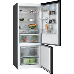 Serie 6 Alttan Donduruculu Buzdolabı 186 x 75 cm Parmak izi bırakmayan siyah inoks, Total No Frost