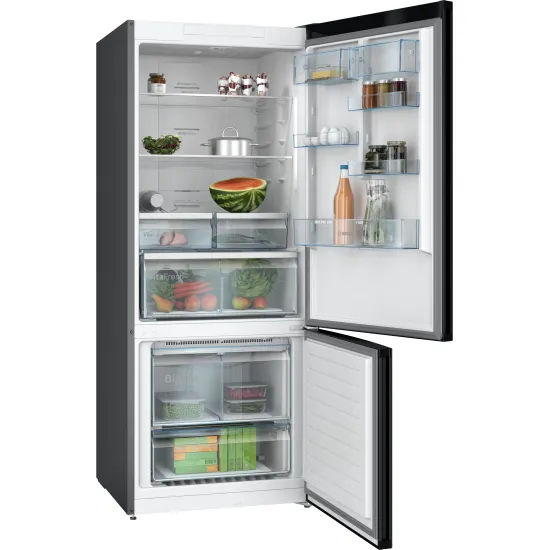 Serie 6 Alttan Donduruculu Buzdolabı 186 x 75 cm Parmak izi bırakmayan siyah inoks, Total No Frost