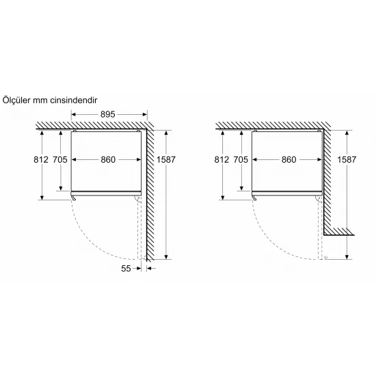 Serie 8 Alttan Donduruculu Buzdolabı 186 x 86 cm Beyaz, Total No Frost