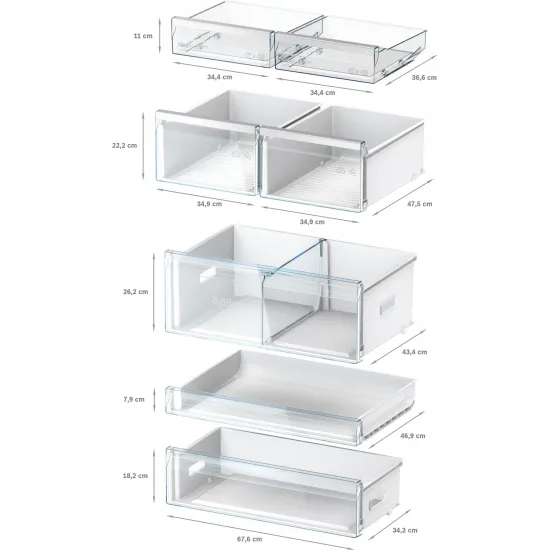 Serie 8 Alttan Donduruculu Buzdolabı 186 x 86 cm Beyaz, Total No Frost