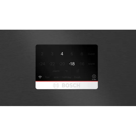 Serie 8 Alttan Donduruculu Buzdolabı 186 x 86 cm Parmak izi bırakmayan siyah inoks, Total No Frost