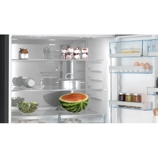 Serie 8 Alttan Donduruculu Buzdolabı 186 x 86 cm Parmak izi bırakmayan siyah inoks, Total No Frost