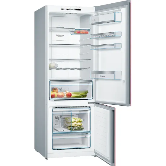 Serie 6 Alttan Donduruculu Buzdolabı 193 x 70 cm Kırmızı, Kolay temizlenebilir Inox