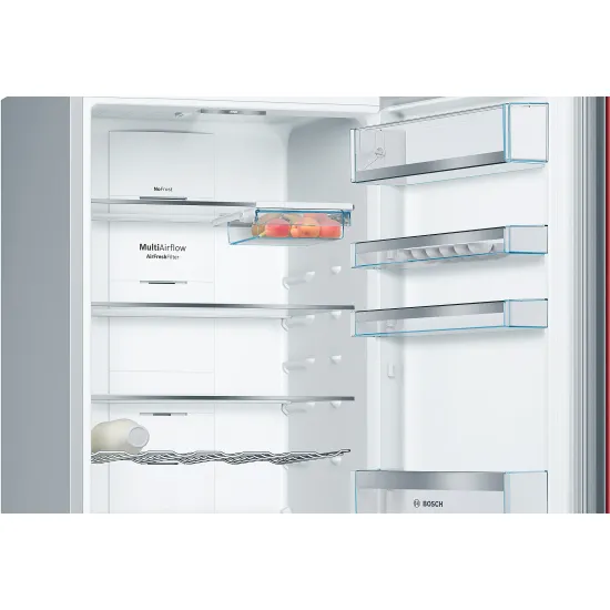 Serie 6 Alttan Donduruculu Buzdolabı 193 x 70 cm Kırmızı, Kolay temizlenebilir Inox