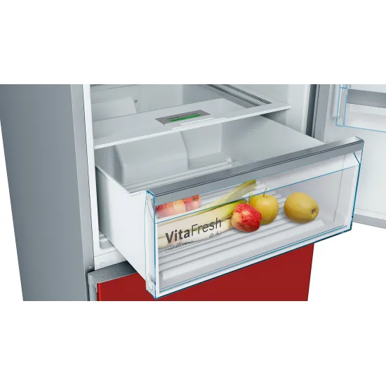 Serie 6 Alttan Donduruculu Buzdolabı 193 x 70 cm Kırmızı, Kolay temizlenebilir Inox