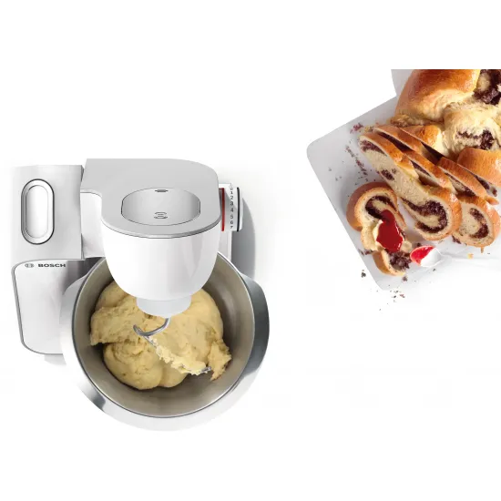 Serie 4 Mutfak Makinesi MUM 5 1000 W Beyaz, Gümüş