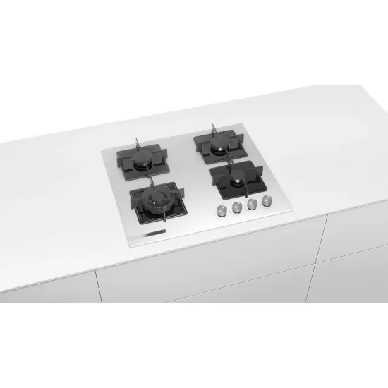 Serie 2 Gazlı Ocak 60 cm Sert cam, Beyaz