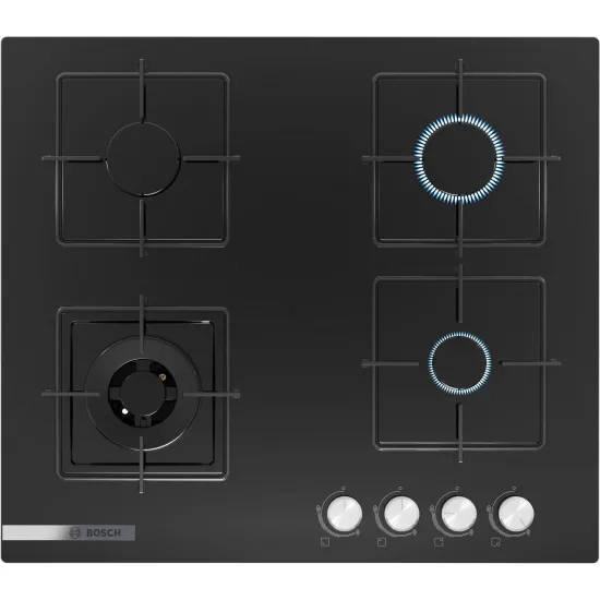 Serie 2 Gazlı Ocak 60 cm Sert cam, Siyah