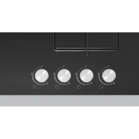 Serie 2 Gazlı Ocak 60 cm Sert cam, Siyah
