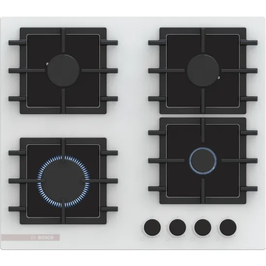 Serie 4 Gazlı Ocak 60 cm Sert cam, Beyaz