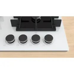 Serie 4 Gazlı Ocak 60 cm Sert cam, Beyaz