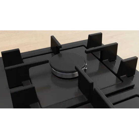 Serie 4 Gazlı Ocak 60 cm Sert cam, Siyah