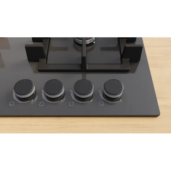 Serie 4 Gazlı Ocak 60 cm Sert cam, Antrasit gri
