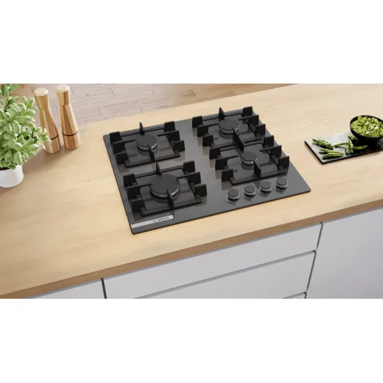 Serie 4 Gazlı Ocak 60 cm Sert cam, Antrasit gri