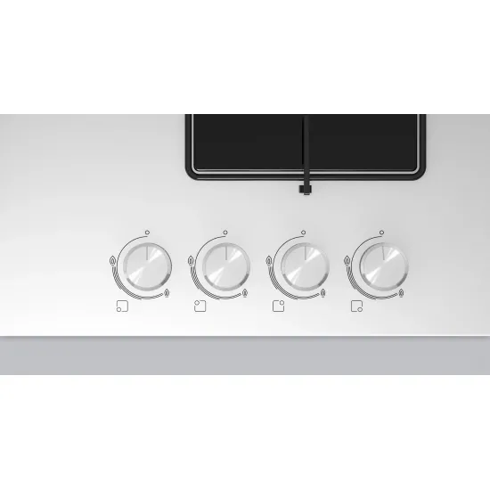 Serie 2 Gazlı Ocak 60 cm Sert cam, Beyaz