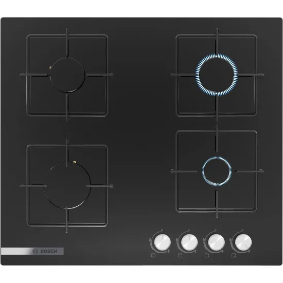 Serie 2 Gazlı Ocak 60 cm Sert cam, Siyah