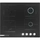 Serie 2 Gazlı Ocak 60 cm Sert cam, Siyah