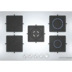 Serie 4 Gazlı Ocak 75 cm Sert cam, Beyaz