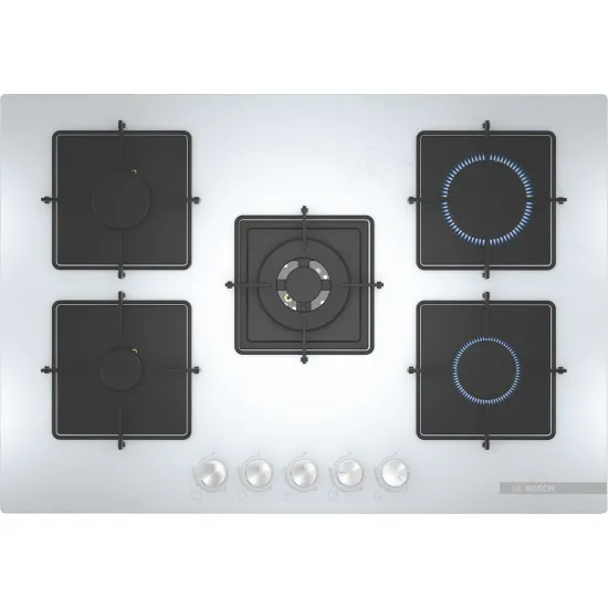 Serie 4 Gazlı Ocak 75 cm Sert cam, Beyaz