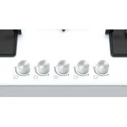 Serie 4 Gazlı Ocak 75 cm Sert cam, Beyaz