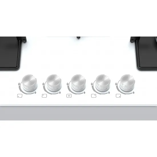 Serie 4 Gazlı Ocak 75 cm Sert cam, Beyaz