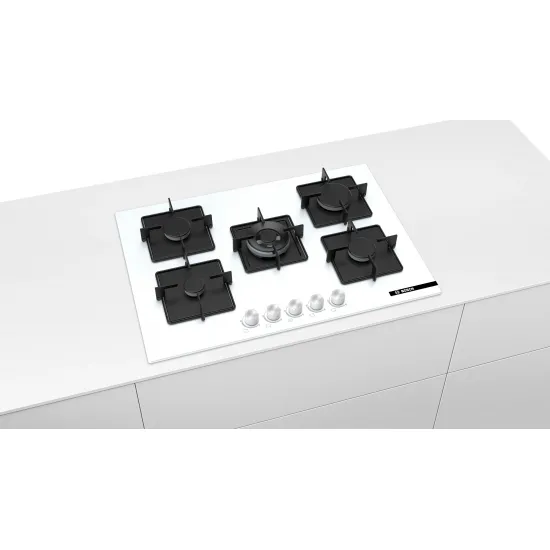 Serie 4 Gazlı Ocak 75 cm Sert cam, Beyaz