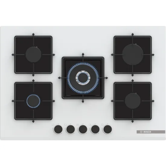 Serie 4 Gazlı Ocak 75 cm Sert cam, Beyaz