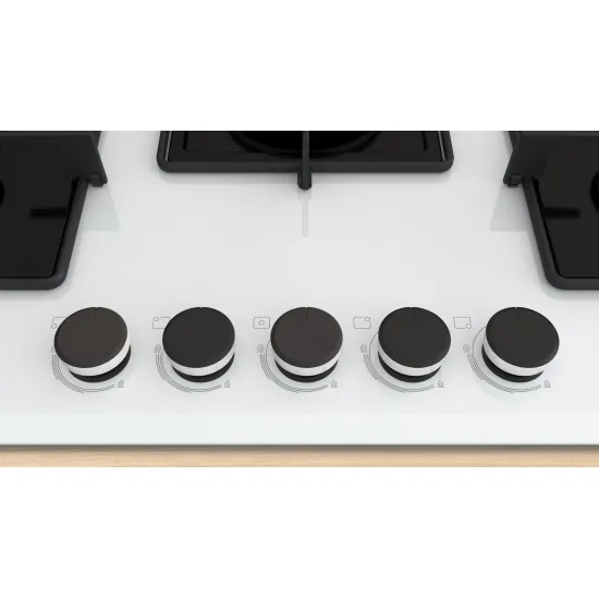 Serie 4 Gazlı Ocak 75 cm Sert cam, Beyaz