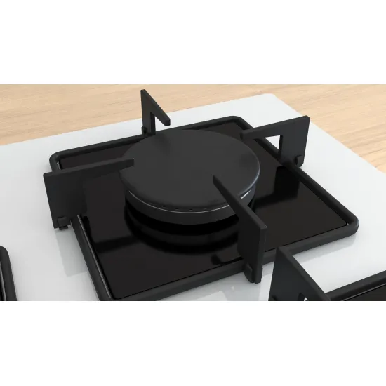 Serie 4 Gazlı Ocak 75 cm Sert cam, Beyaz