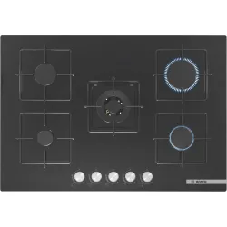 Serie 4 Gazlı Ocak 75 cm Sert cam, Siyah