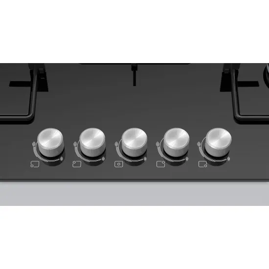 Serie 4 Gazlı Ocak 75 cm Sert cam, Siyah