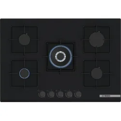 Serie 4 Gazlı Ocak 75 cm Sert cam, Siyah