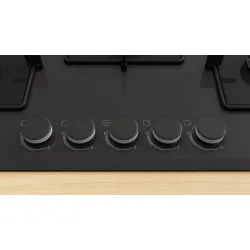 Serie 4 Gazlı Ocak 75 cm Sert cam, Siyah