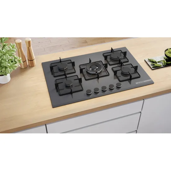 Serie 4 Gazlı Ocak 75 cm Sert cam, Antrasit gri