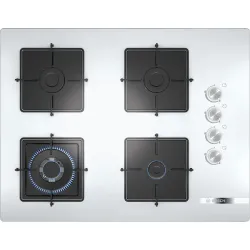 Serie 4 Gazlı Ocak 67 cm Sert cam, Beyaz