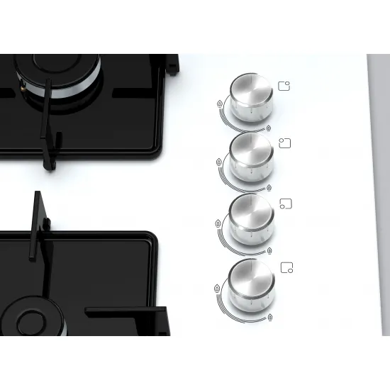 Serie 4 Gazlı Ocak 67 cm Sert cam, Beyaz