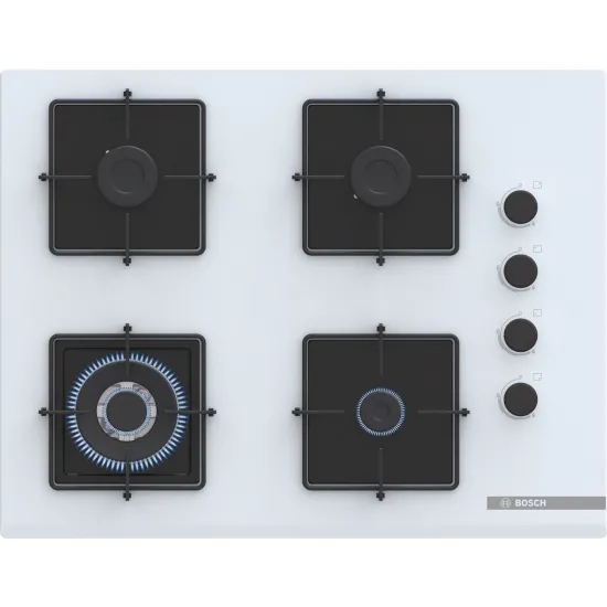 Serie 4 Gazlı Ocak 67 cm Sert cam, Beyaz