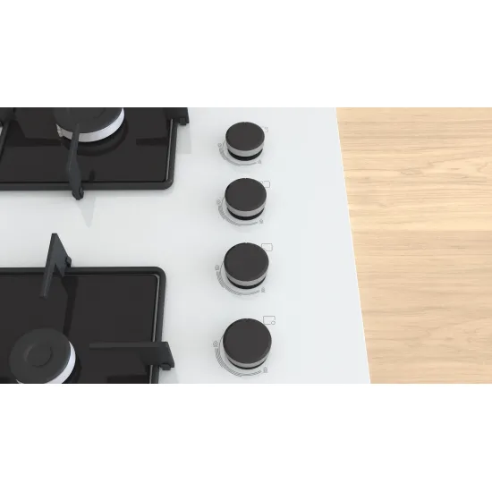 Serie 4 Gazlı Ocak 67 cm Sert cam, Beyaz