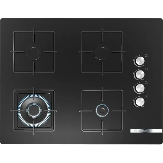 Serie 4 Gazlı Ocak 67 cm Sert cam, Siyah