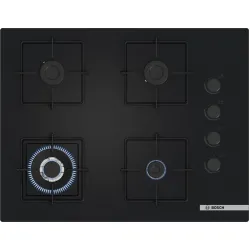 Serie 4 Gazlı Ocak 67 cm Sert cam, Siyah