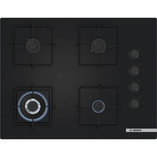 Serie 4 Gazlı Ocak 67 cm Sert cam, Siyah