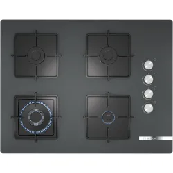 Serie 4 Gazlı Ocak 67 cm Sert cam, Antrasit gri