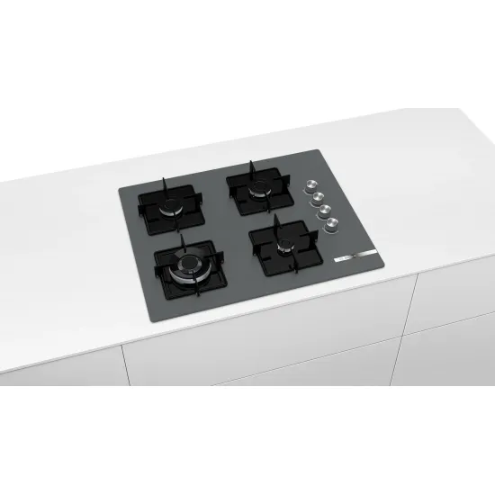 Serie 4 Gazlı Ocak 67 cm Sert cam, Antrasit gri