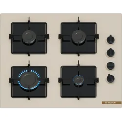 Serie 4 Gazlı Ocak 60 cm NeoKlasik, Sert cam, İnci beyazı